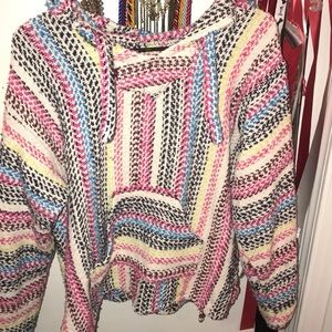 Earth rags rainbow colored pullover With hoodie!